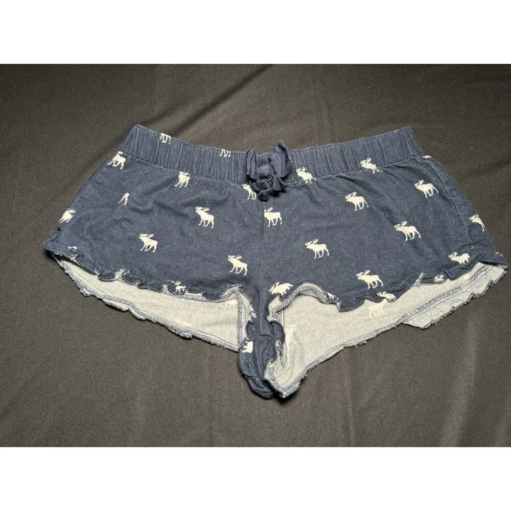 Y2K Abercrombie & Fitch Moose Micro Sleep Pajama Shorts Medium - Picture 7 of 7